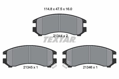 2134401 TEXTAR Комплект тормозных колодок, дисковый тормоз