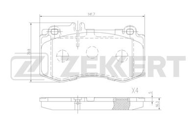 BS1317 ZEKKERT Комплект тормозных колодок, дисковый тормоз