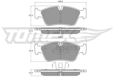 TX1435 TOMEX Brakes Комплект тормозных колодок, дисковый тормоз