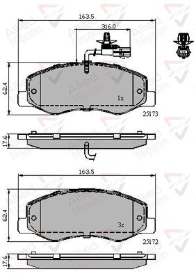 ADB12108 COMLINE Комплект тормозных колодок, дисковый тормоз