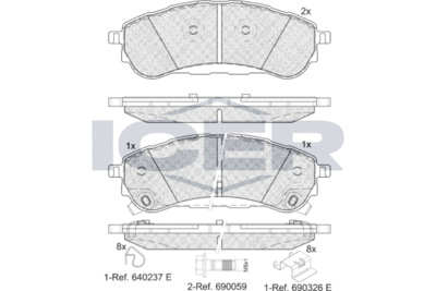 182389 ICER Комплект тормозных колодок, дисковый тормоз
