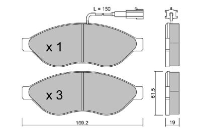 BPPE1002 AISIN Комплект тормозных колодок, дисковый тормоз