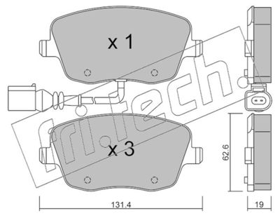 5631 fri.tech. Комплект тормозных колодок, дисковый тормоз
