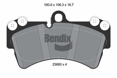 BPD1350 BENDIX Braking Комплект тормозных колодок, дисковый тормоз