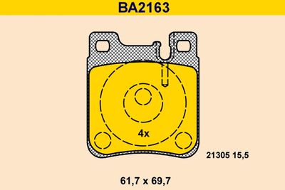 BA2163 BARUM Комплект тормозных колодок, дисковый тормоз