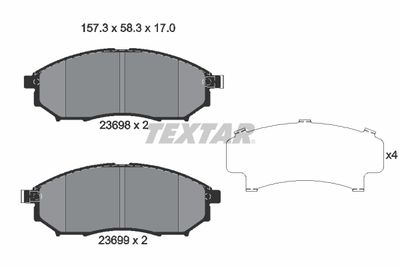 2369803 TEXTAR Комплект тормозных колодок, дисковый тормоз