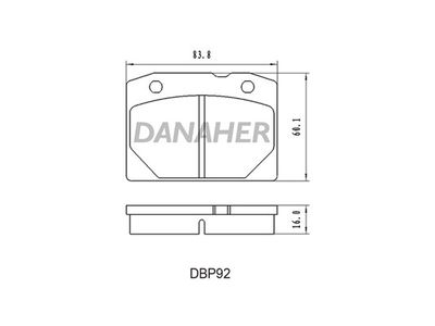DBP92 DANAHER Комплект тормозных колодок, дисковый тормоз