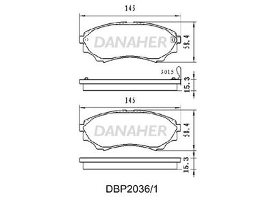 DBP20361 DANAHER Комплект тормозных колодок, дисковый тормоз