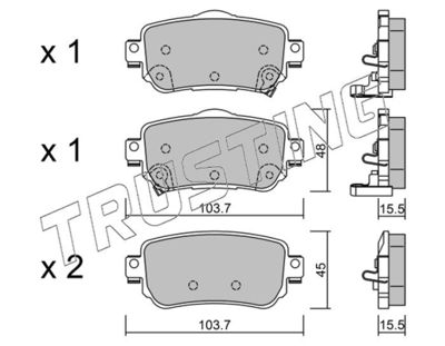 10350 TRUSTING Комплект тормозных колодок, дисковый тормоз