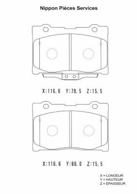 H360A10 NPS Комплект тормозных колодок, дисковый тормоз