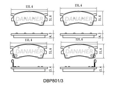 DBP8013 DANAHER Комплект тормозных колодок, дисковый тормоз