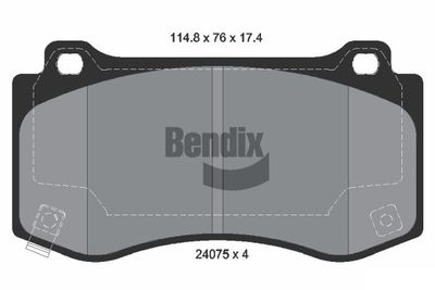 BPD2089 BENDIX Braking Комплект тормозных колодок, дисковый тормоз