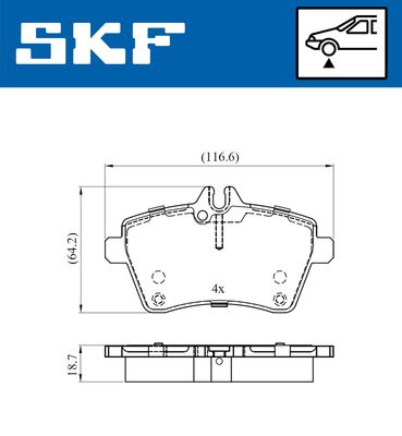 VKBP80323 SKF Комплект тормозных колодок, дисковый тормоз