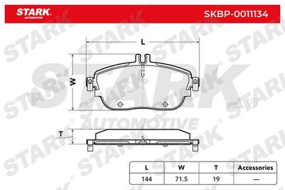 SKBP0011134 Stark Комплект тормозных колодок, дисковый тормоз