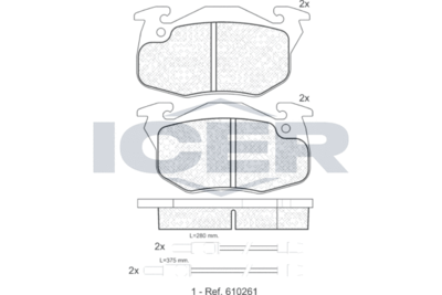180864 ICER Комплект тормозных колодок, дисковый тормоз