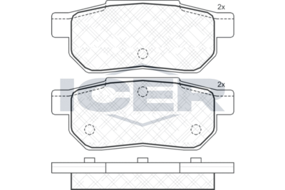 181045 ICER Комплект тормозных колодок, дисковый тормоз