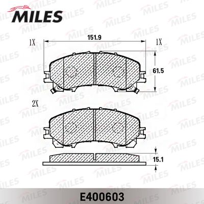 E400603 MILES Комплект тормозных колодок, дисковый тормоз