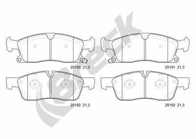 251900055100 BRECK Комплект тормозных колодок, дисковый тормоз