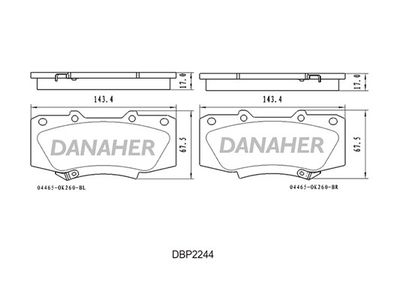 DBP2244 DANAHER Комплект тормозных колодок, дисковый тормоз