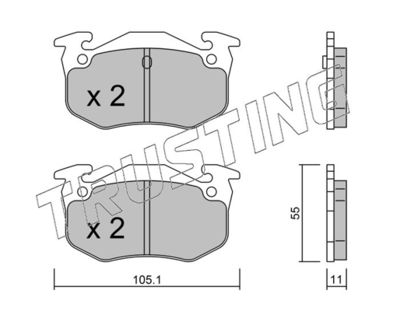 0400 TRUSTING Комплект тормозных колодок, дисковый тормоз