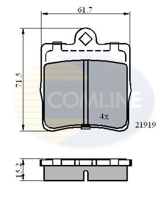 CBP0454 COMLINE Комплект тормозных колодок, дисковый тормоз