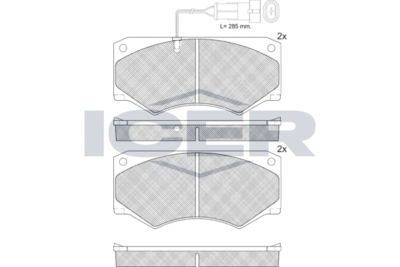 141421 ICER Комплект тормозных колодок, дисковый тормоз