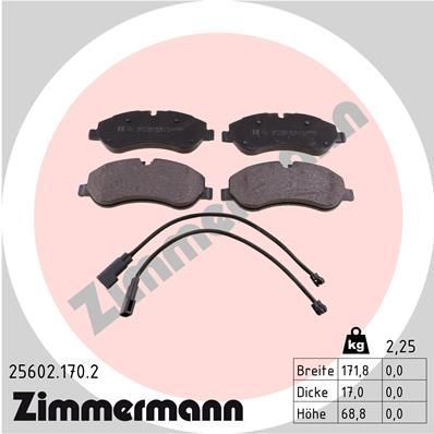 256021702 ZIMMERMANN Комплект тормозных колодок, дисковый тормоз