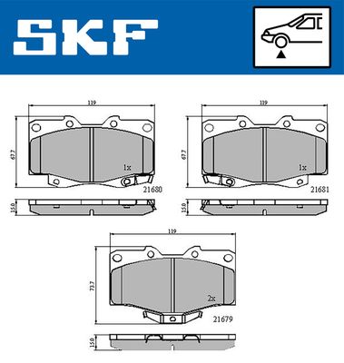 VKBP80247A SKF Комплект тормозных колодок, дисковый тормоз
