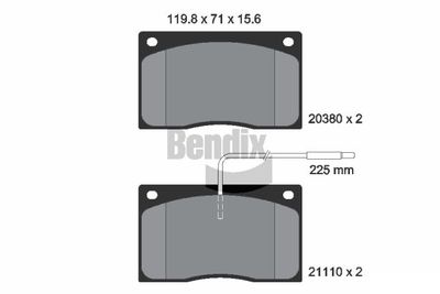 BPD1701 BENDIX Braking Комплект тормозных колодок, дисковый тормоз