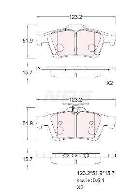 N361N14 NPS Комплект тормозных колодок, дисковый тормоз