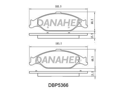 DBP5366 DANAHER Комплект тормозных колодок, дисковый тормоз