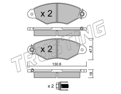 2620 TRUSTING Комплект тормозных колодок, дисковый тормоз
