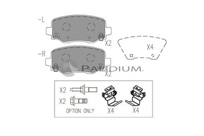 P11553 ASHUKI by Palidium Комплект тормозных колодок, дисковый тормоз