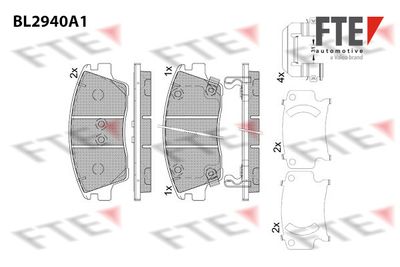 BL2940A1 FTE Комплект тормозных колодок, дисковый тормоз