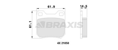 AA0125 BRAXIS Комплект тормозных колодок, дисковый тормоз