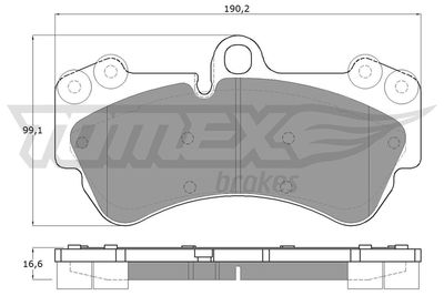 TX1516 TOMEX Brakes Комплект тормозных колодок, дисковый тормоз