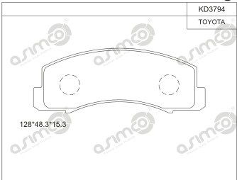 KD3794 ASIMCO Комплект тормозных колодок, дисковый тормоз
