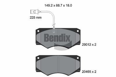 BPD2280 BENDIX Braking Комплект тормозных колодок, дисковый тормоз