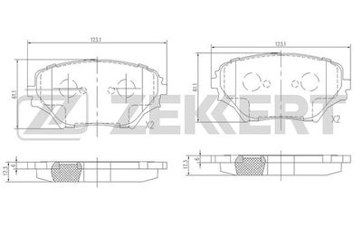 BS2701 ZEKKERT Комплект тормозных колодок, дисковый тормоз