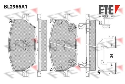 9011210 FTE Комплект тормозных колодок, дисковый тормоз