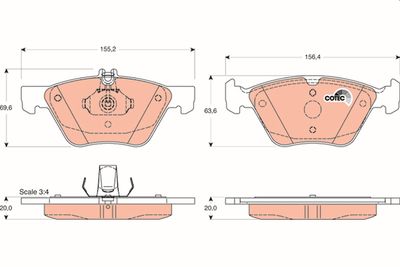 GDB1215 TRW Комплект тормозных колодок, дисковый тормоз