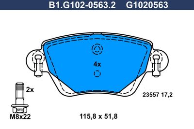 B1G10205632 GALFER Комплект тормозных колодок, дисковый тормоз