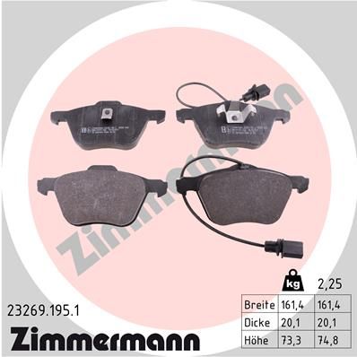 232691951 ZIMMERMANN Комплект тормозных колодок, дисковый тормоз
