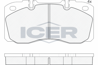 151161 ICER Комплект тормозных колодок, дисковый тормоз