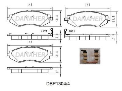 DBP13044 DANAHER Комплект тормозных колодок, дисковый тормоз