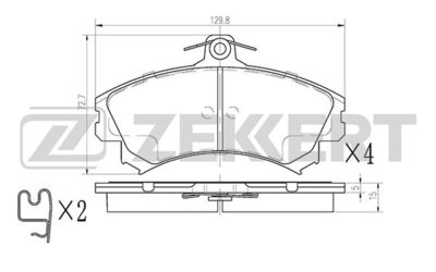 BS2229 ZEKKERT Комплект тормозных колодок, дисковый тормоз