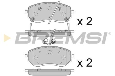 BP3844 BREMSI Комплект тормозных колодок, дисковый тормоз
