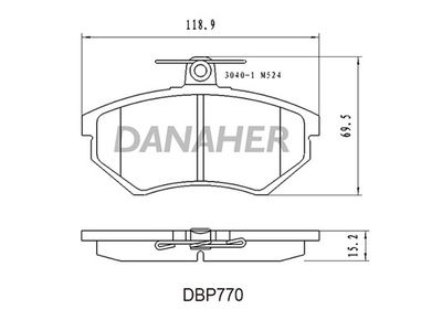 DBP770 DANAHER Комплект тормозных колодок, дисковый тормоз