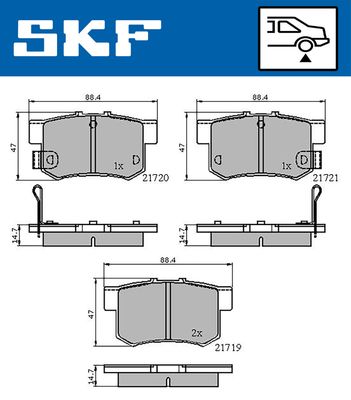 VKBP90505A SKF Комплект тормозных колодок, дисковый тормоз