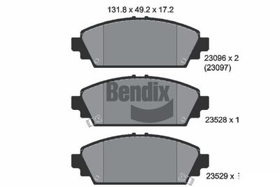 BPD1922 BENDIX Braking Комплект тормозных колодок, дисковый тормоз